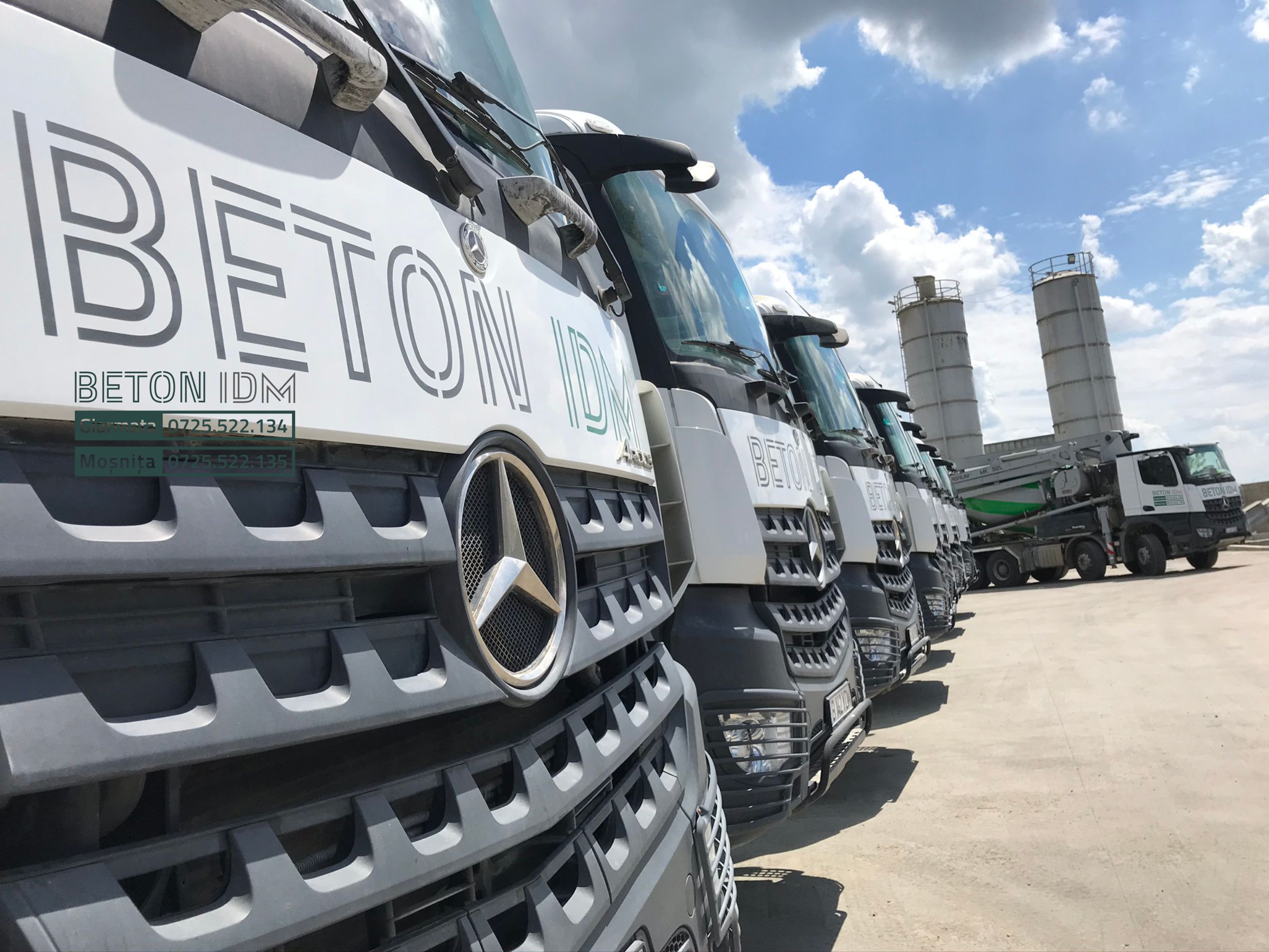 Betoniere aliniate detaliu Beton IDM statie Mosnita